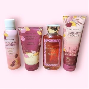 PINKBERRY CLOUDS BATH & BODY SET 4-PIECE SHOWER GEL, SCRUB, MOUSSE, & CREAM